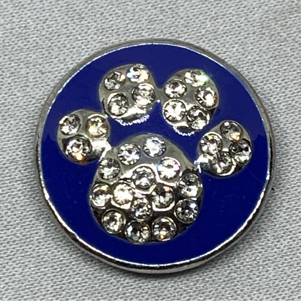 Blue Paw Print - Snap Button Charm